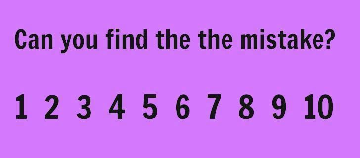 Image that says "Can you find the the mistake?" 